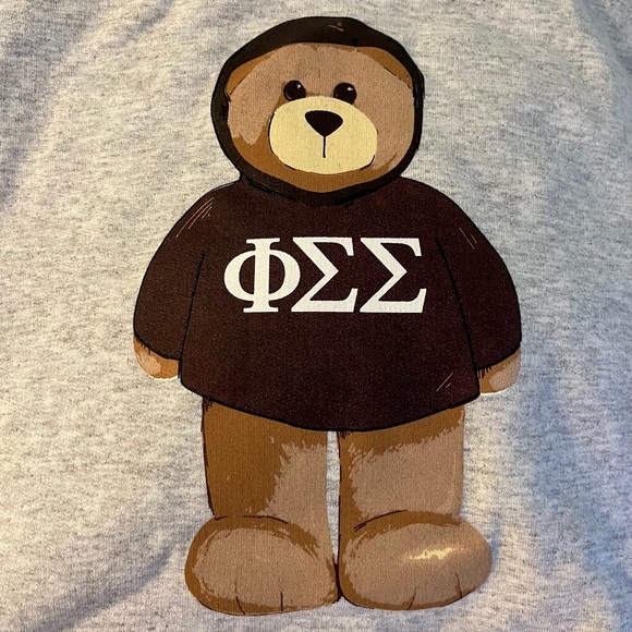 COPY - NWOT Gildan Phi Sigma Sigma Gray Bear Hoodie Sweatshirt - Picture 6 of 9
